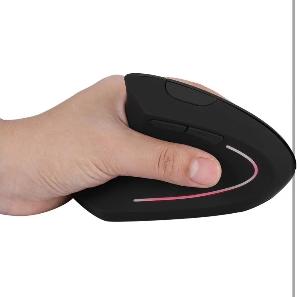 Ergonomic Black Wireless Mouse- Left-handed